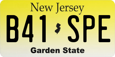 NJ license plate B41SPE