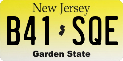 NJ license plate B41SQE
