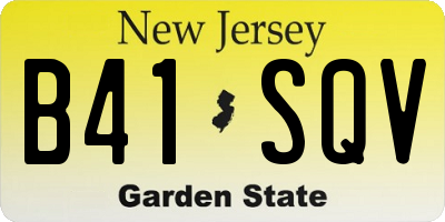 NJ license plate B41SQV