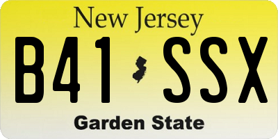 NJ license plate B41SSX