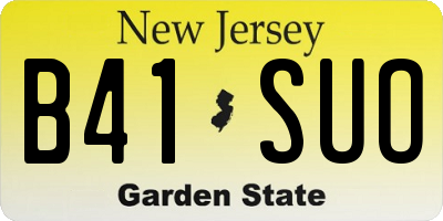 NJ license plate B41SUO
