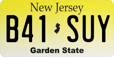 NJ license plate B41SUY