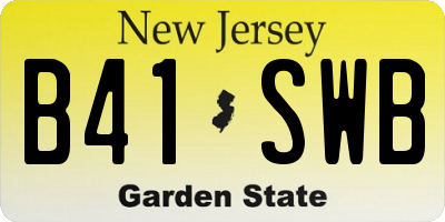 NJ license plate B41SWB