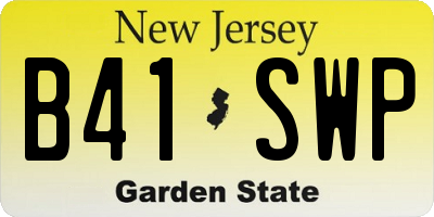 NJ license plate B41SWP