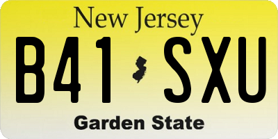 NJ license plate B41SXU
