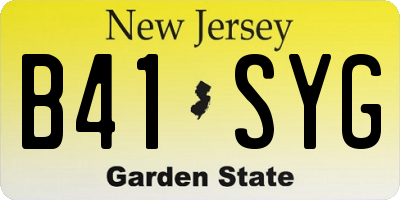 NJ license plate B41SYG