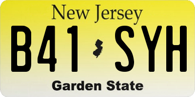 NJ license plate B41SYH