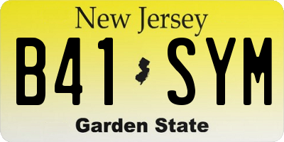 NJ license plate B41SYM
