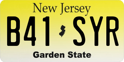 NJ license plate B41SYR