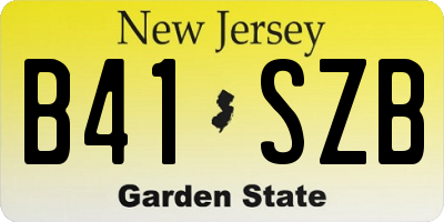 NJ license plate B41SZB