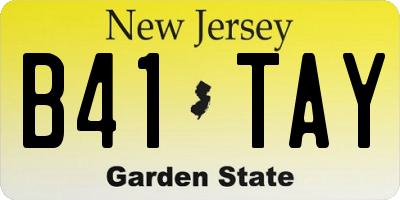 NJ license plate B41TAY