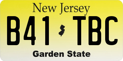 NJ license plate B41TBC