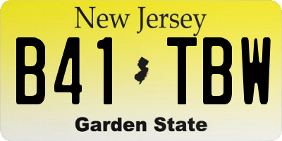 NJ license plate B41TBW