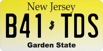 NJ license plate B41TDS