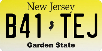 NJ license plate B41TEJ