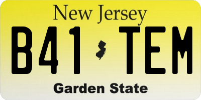 NJ license plate B41TEM