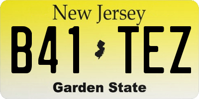 NJ license plate B41TEZ