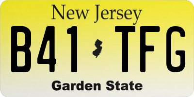 NJ license plate B41TFG