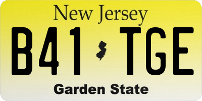 NJ license plate B41TGE