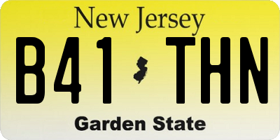 NJ license plate B41THN