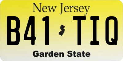 NJ license plate B41TIQ
