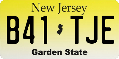 NJ license plate B41TJE