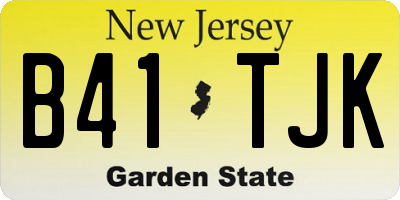 NJ license plate B41TJK