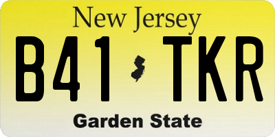 NJ license plate B41TKR