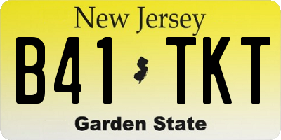 NJ license plate B41TKT