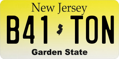 NJ license plate B41TON