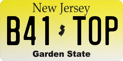 NJ license plate B41TOP
