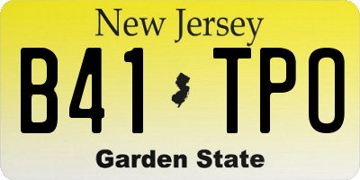 NJ license plate B41TPO