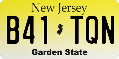 NJ license plate B41TQN