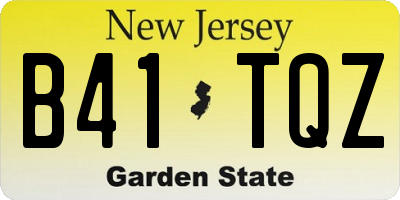 NJ license plate B41TQZ