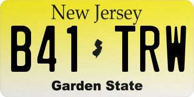 NJ license plate B41TRW