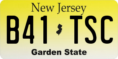 NJ license plate B41TSC