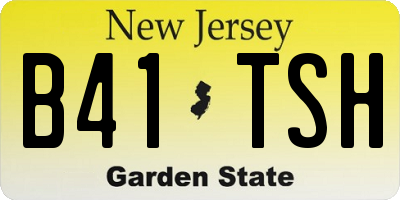 NJ license plate B41TSH
