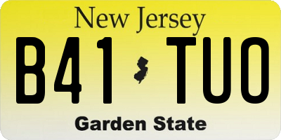 NJ license plate B41TUO
