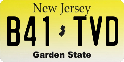 NJ license plate B41TVD