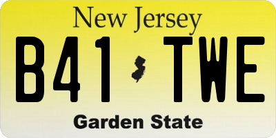NJ license plate B41TWE