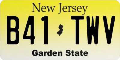 NJ license plate B41TWV