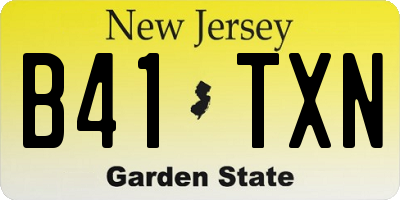 NJ license plate B41TXN