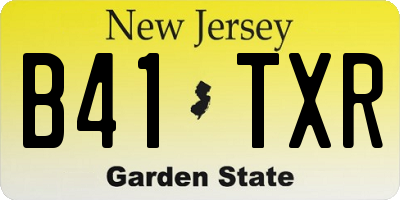 NJ license plate B41TXR