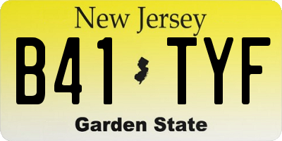 NJ license plate B41TYF