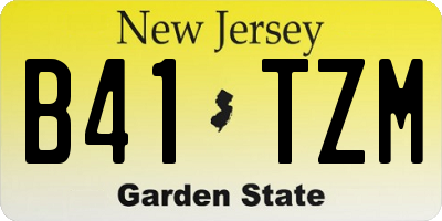 NJ license plate B41TZM