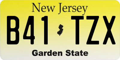 NJ license plate B41TZX