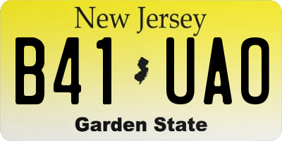NJ license plate B41UAO