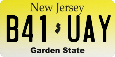 NJ license plate B41UAY