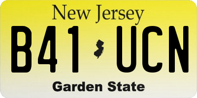 NJ license plate B41UCN