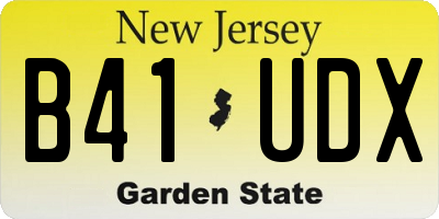 NJ license plate B41UDX